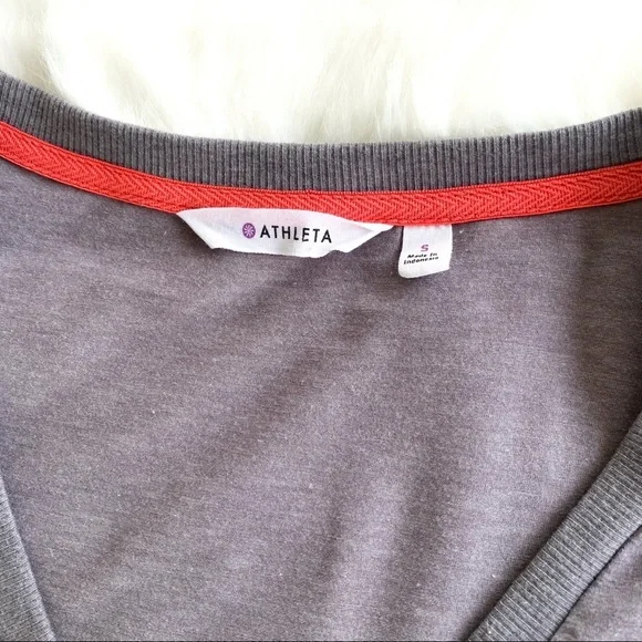 Athleta Womens Gray Ruched Short Sleeve Topanga Dress Size Small - Picture 7 of 11